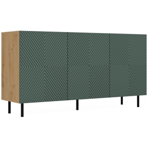 KOMODA KAMA 3 DRZWI KWADRAT ARTISAN/ZIELEŃ KOMPLET