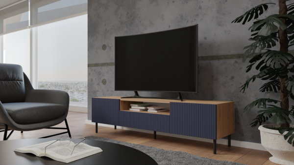 SZAFKA RTV 160 KAMA SLIM ARTISAN/GRANAT - obrazek 5