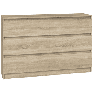 M6 MALWA KOMODA 120CM 6 SZUFLAD SONOMA KOMPLET