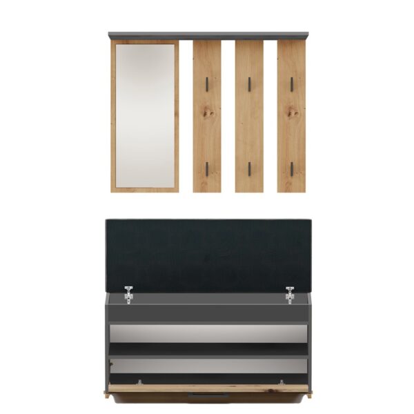 GARDEROBA PARMA ANTRACYT/ARTISAN - obrazek 3