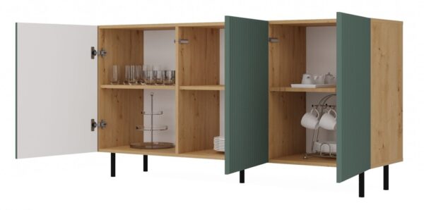 KOMODA KAMA 3 DRZWI SLIM ARTISAN/ZIELEŃ KOMPLET - obrazek 3