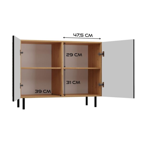 KOMODA KAMA 2 DRZWI SLIM ARTISAN/CZERŃ KOMPLET - obrazek 3