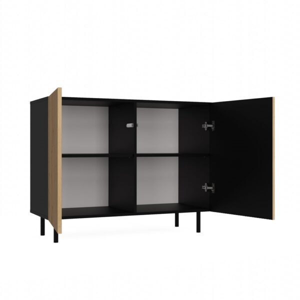 KOMODA KAMA 2 DRZWI CZERŃ/SLIM LAMELE KOMPLET - obrazek 2