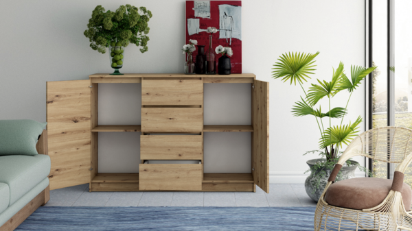 KOMODA 2 DRZWI 4 SZUFLADY ARTISAN KOMPLET - obrazek 4
