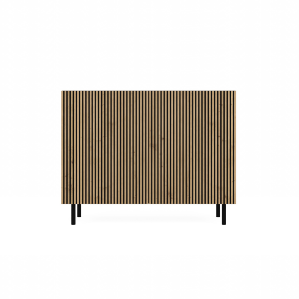 KOMODA KAMA 2 DRZWI CZERŃ/SLIM LAMELE KOMPLET - obrazek 3