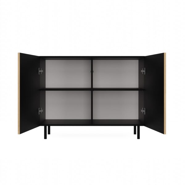 KOMODA KAMA 2 DRZWI CZERŃ/SLIM LAMELE KOMPLET - obrazek 4