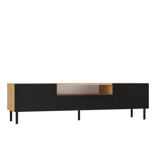SZAFKA RTV 160 KAMA SLIM ARTISAN/CZERŃ - obrazek 2