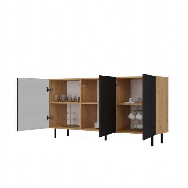 KOMODA KAMA 3 DRZWI ARTISAN/CZERŃ KOMPLET - obrazek 2