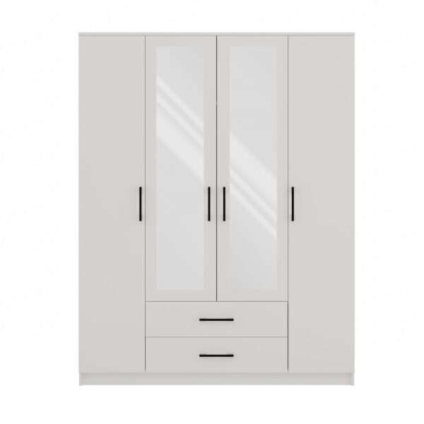 SZAFA ROMANA 160X205 BIAŁA Z LUSTREM KOMPLET - obrazek 4