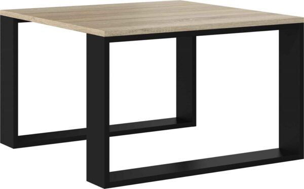 STOLIK KAWOWY MODERN MINI SONOMA NOGA CZARNA - obrazek 2