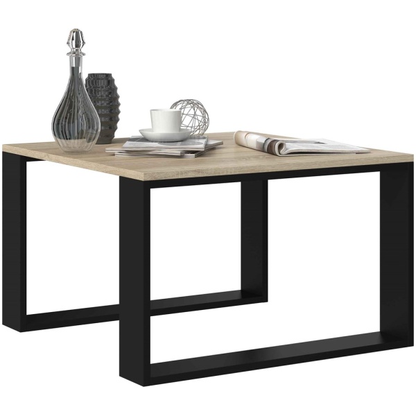STOLIK KAWOWY MODERN MINI SONOMA NOGA CZARNA