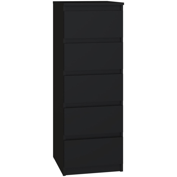 W5 KOMODA 5 SZUFLAD CZERŃ KOMPLET