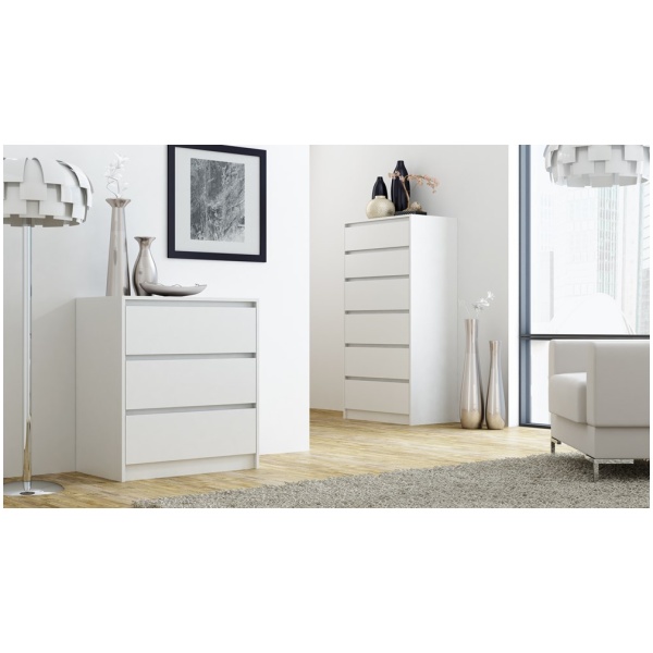 K6 KARO KOMODA 6 SZUFLAD BIEL KOMPLET