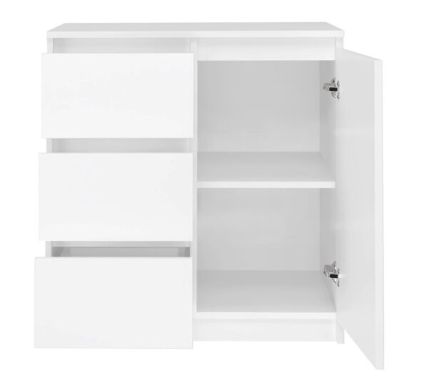 KOMODA 1 DRZWI 3 SZUFLADY BIEL KOMPLET - obrazek 2