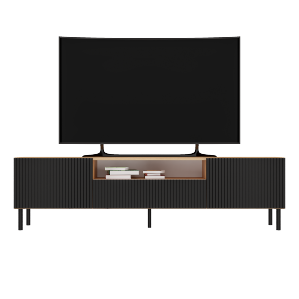 SZAFKA RTV 160 KAMA SLIM ARTISAN/CZERŃ - obrazek 3
