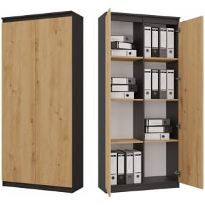 REGAŁ BIUROWY RS-80 HEMN ANTRACYT/ARTISAN KOMPLET