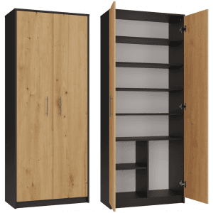 REGAŁ ZAMKNIĘTY OLIV 2D ANTRACYT/ARTISAN KOMPLET