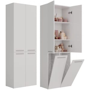 SŁUPEK ŁAZIENKOWY NEL BIEL 2 KOSZE DRZWI DŁUGI KPL