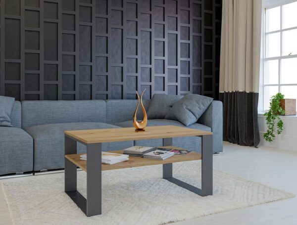 STOLIK KAWOWY MODERN 1P ARTISAN NOGA ANTRACYT - obrazek 5