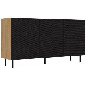 KOMODA KAMA 3 DRZWI ARTISAN/CZERŃ KOMPLET